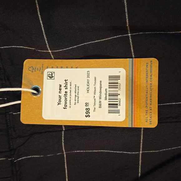 NWT Marine Layer The Tencel Allison Trouser Windowpane - Picture 4 of 8